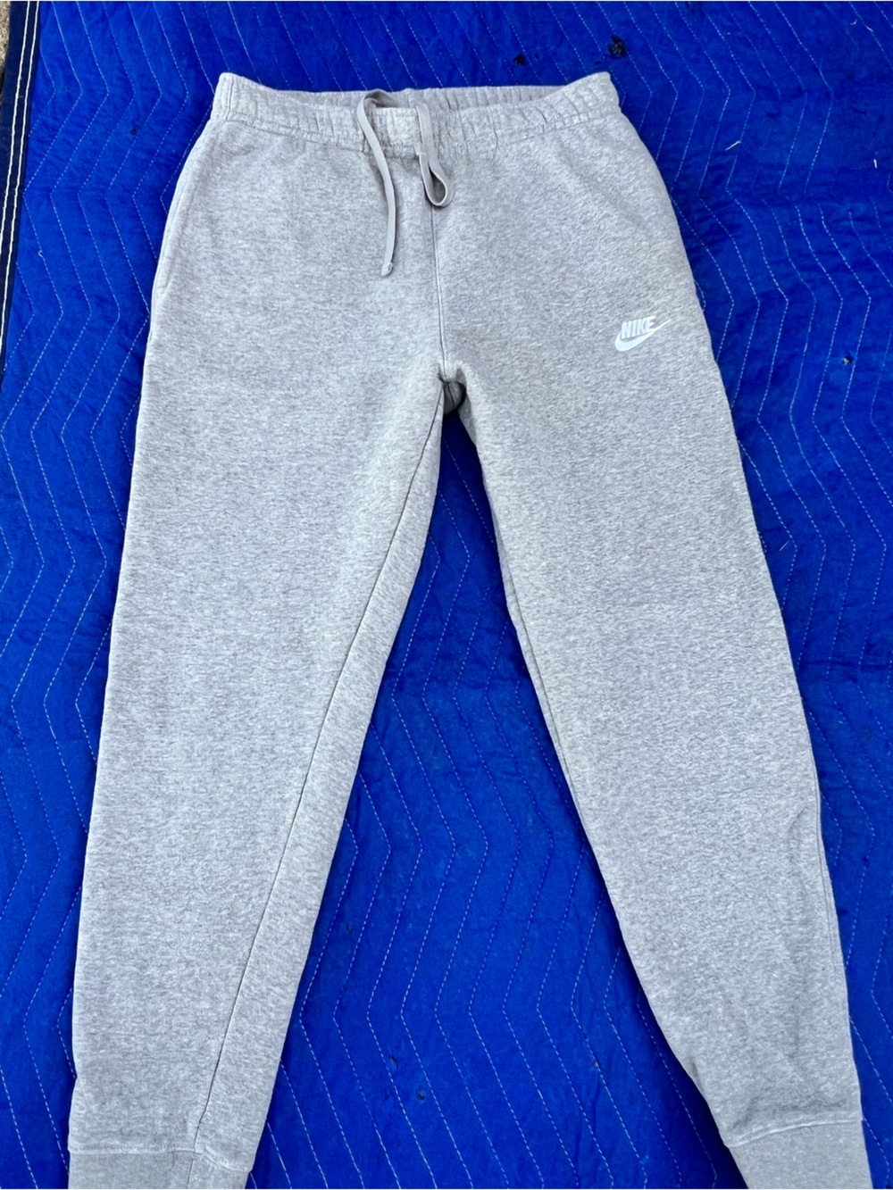 Nike mens Light Gray Sweatpants with White Swoosh